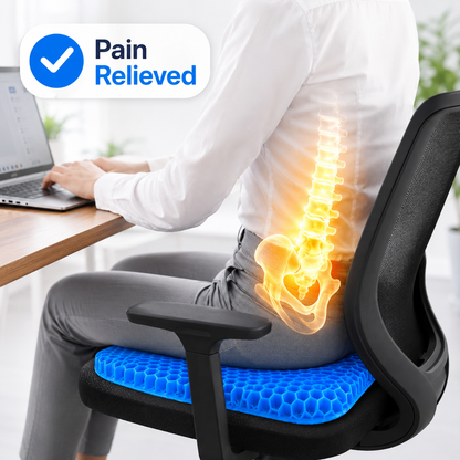 💺 ComfortPLUS Gel Seat Cushion | Sit Longer With Less Back, Hip & Tailbone Pressure ☁️